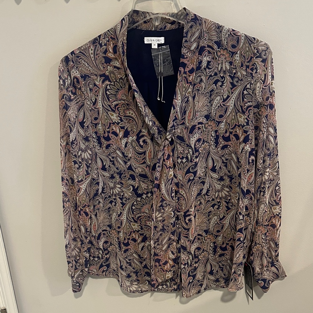 Paisley Blouse with tie front design